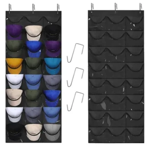 Hat Rack Organizer Baseball Holder 24 Storage Pockets Door Wall Caps Hanger